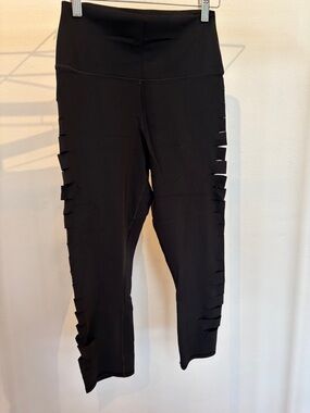 ALO Yoga Black Slashed Leggings